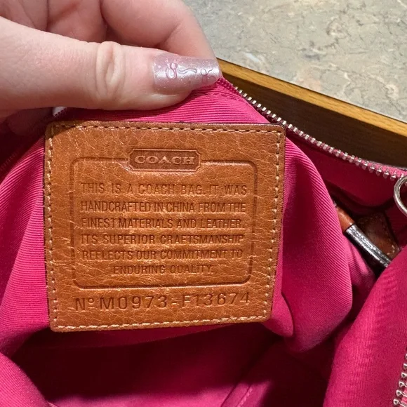 Coach Brown and Pink Signature Shoulder Bag/ cross body! - Picture 9 of 10